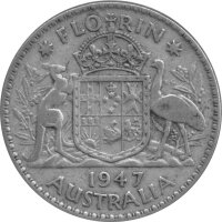Australien 1 Florin 1947 - König Georg VI. -...