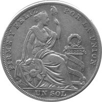 Peru 1 Sol 1926 - Umlaufmünze - Silber