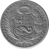 Peru 1 Sol 1926 - Umlaufmünze - Silber