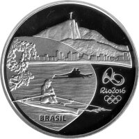Brasilien 5 Reais 2015 - XXXI. Olympische Sommerspiele 2016 in Rio de Janero "Rudern und Orchideen" - Silber PP
