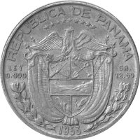 Panama 1/2 Balboa 1953 - 50 Jahre Unabhängigkeit - Silber