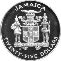 Jamaica 25 Dollars 1992 - XXV. Olympische Sommerspiele 1992 in Barcelona "Boxen" - Silber PP