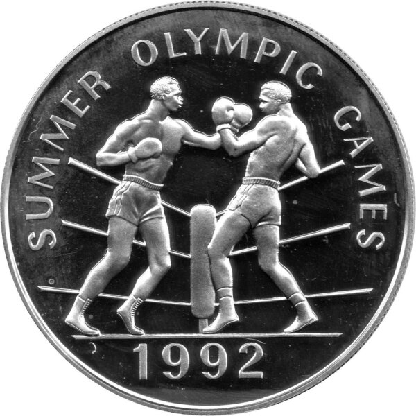 Jamaica 100 Dollars 1992 - XXV. Olympische Sommerspiele 1992 in Barcelona "Boxen" - Silber PP