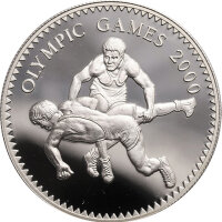 Mongolei 500 Tögrög 1998 - Ohne Jahreszahl - XXVII. Olympische Sommerspiele 2000 in Sydney "Ringen" - Silber PP