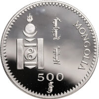 Mongolei 500 Tögrög 1998 - Ohne Jahreszahl - XXVII. Olympische Sommerspiele 2000 in Sydney "Ringen" - Silber PP