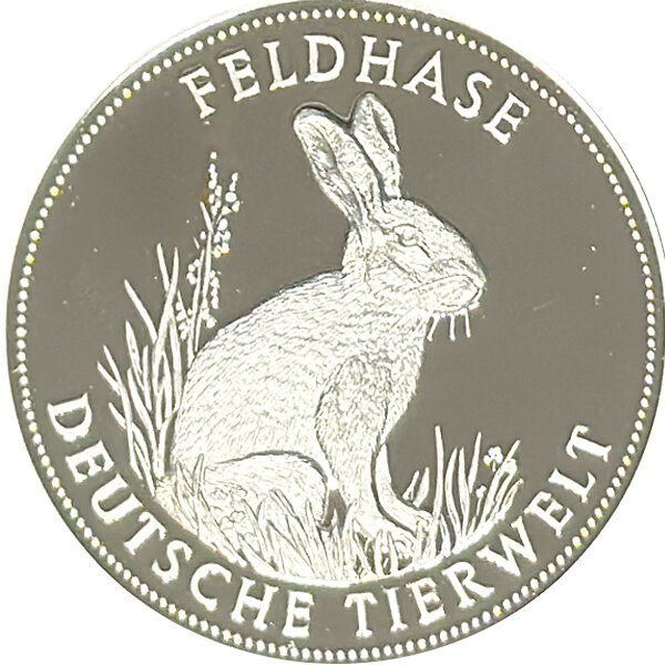 Deutschland Medaille 2001 - „Deutsche Tierwelt“ Feldhase - Silber PP