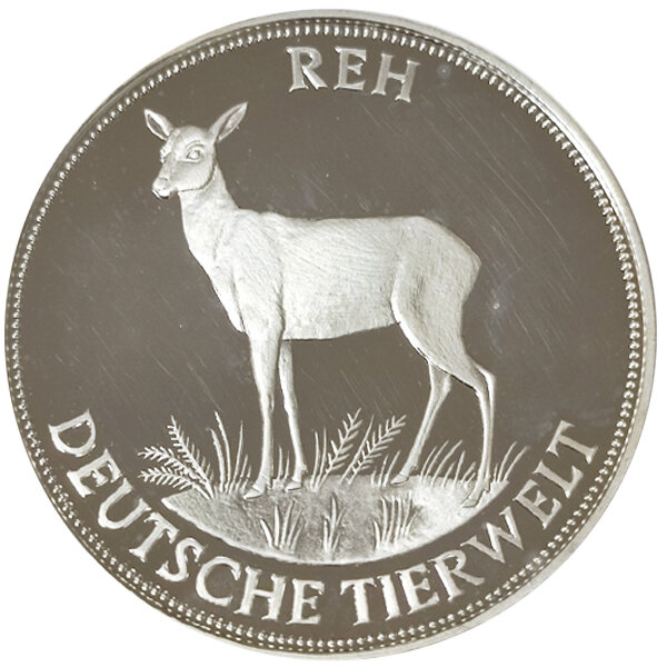 Deutschland Medaille 2001 - „Deutsche Tierwelt“ Reh - Silber PP