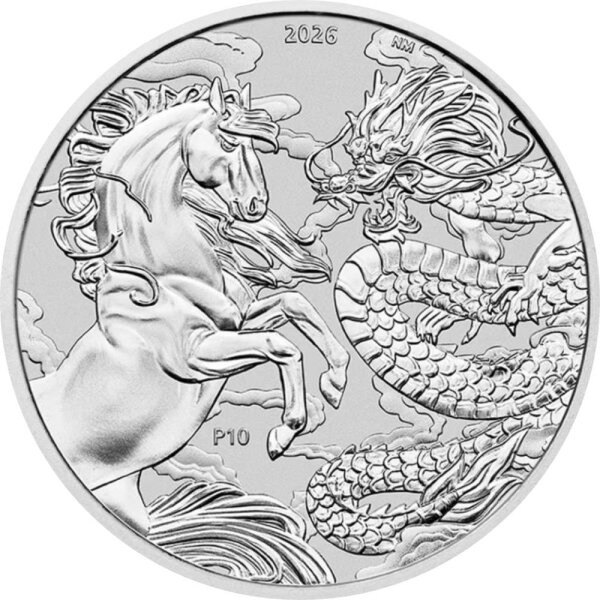Australien Chinese Myths and Legends 2026 Dragon and Horse 1 oz Silber | Chinesische Mythen und Legenden