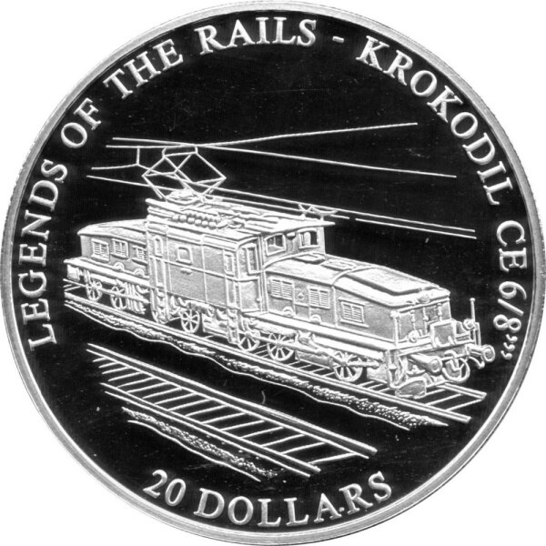 Liberia 20 Dollars 2001 - Legendäre Züge - "Krokodil CE 6/8" - Silber PP
