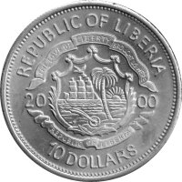 Liberia 10 Dollars 2000 - Millennium - Kupfer-Nickel