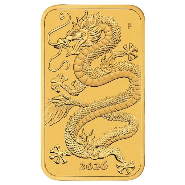 Australien Rectangular Dragon 2026 1 oz Gold