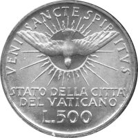 Vatikan 500 Lire 1958 - SEDE VACANTE MCMLVIII - Silber