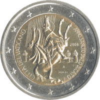 Vatikan Sammlung mit 2 Euro 2008 "Paulusjahr" und 50 weiteren Liremünzen 1942-2001