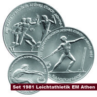 SET Griechenland 100, 250 und 500 Drachmen 1981 -...