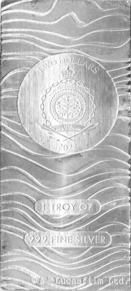 Niue 2 Dollars 2022 - Star Wars "Beskar Bar" - 1 oz Silber