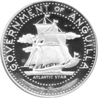 Anguilla 4 Dollars 1970 - Atlantic Star - Silber PP