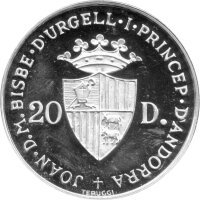 Andorra 20 Diners 1984 - XXIII. Olympische Sommerspiele 1984 in Los Angeles "Schießen" - Silber PP
