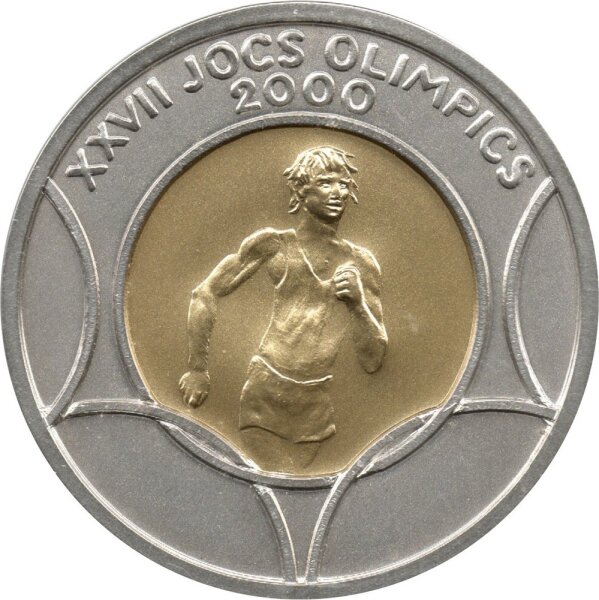 Andorra 20 Diners 1998 - XXVII. Olympische Sommerspiele 2000 in Sydney "1500-Meter-Lauf" - Silber mit Goldeinlage