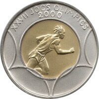 Andorra 20 Diners 1999 - XXVII. Olympische Sommerspiele 2000 in Sydney "100-Meter-Lauf" - Silber mit Goldeinlage