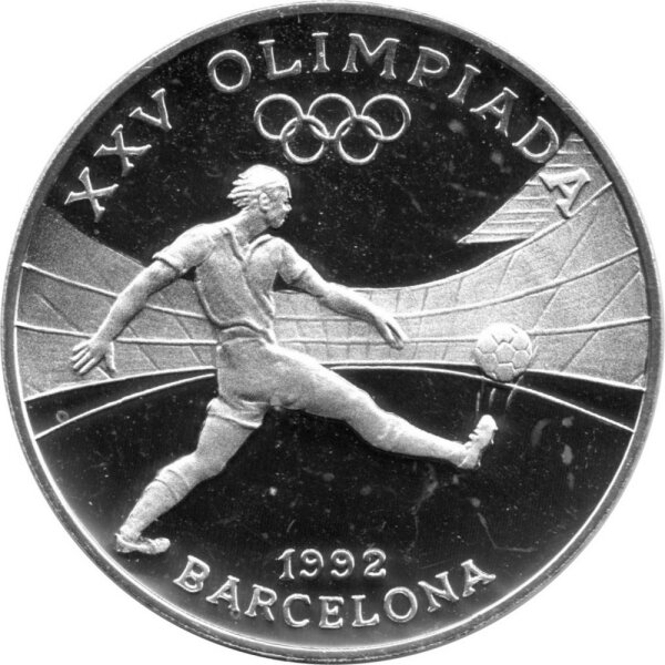 Andorra 10 Diners 1989 - XXV. Olympische Sommerspiele 1992 in Barcelona "Fußball" - Silber PP
