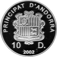 Andorra 10 Diners 2002 - XIX. Olympische Winterspiele 2002 in Salt Lake City - Silber PP