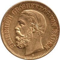 J.186 Baden 10 Mark 1879 Großherzog Friedrich I. -...