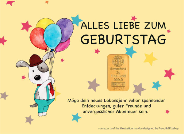 Geschenkbarren - 2 Gramm Goldbarren - Cartoon-Panda
