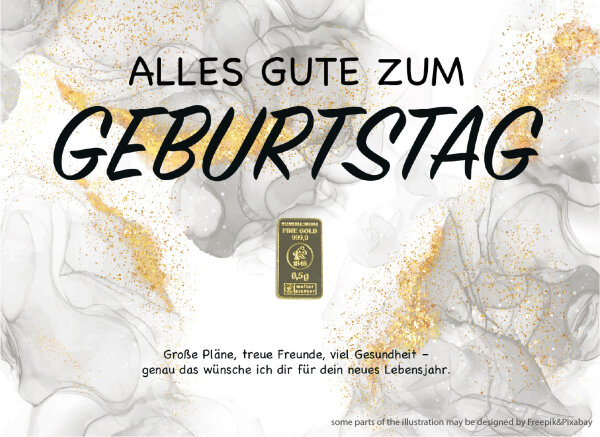 Geschenkbarren - 0,5 Gramm Goldbarren - Glitter