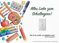 Geschenkbarren - 1 Gramm Silberbarren - Schulbeginn
