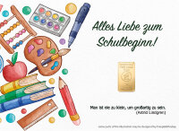 Geschenkbarren - 1 Gramm Goldbarren - Schulbeginn