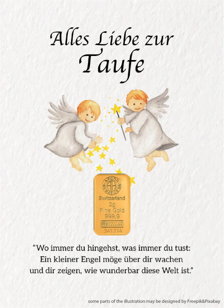 Geschenkbarren - 2 Gramm Goldbarren - Engelpärchen