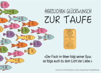 Geschenkbarren - 2 Gramm Goldbarren - Fisch