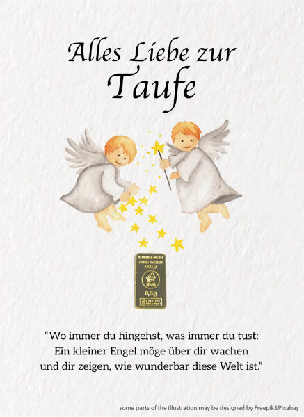 Geschenkbarren - 0,5 Gramm Goldbarren - Engelpärchen