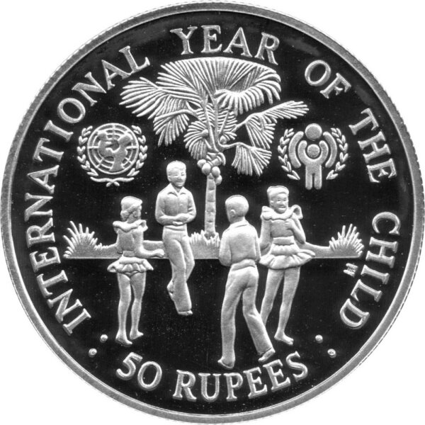 Seychellen 50 Rupees 1980 - Internationales Jahr des Kindes - Silber PP