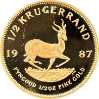 Südafrika Krügerrand 1987 1/2 oz Gold -...
