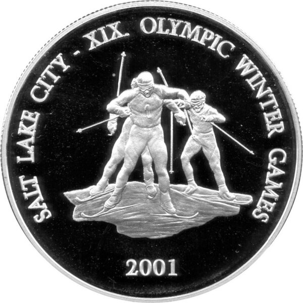 Mongolei 500 Tögrög 2001 - XIX. Olympische Winterspiele 2002 in Salt Lake City "Skilanglauf" - Silber PP