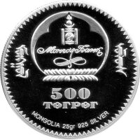 Mongolei 500 Tögrög 2001 - XIX. Olympische Winterspiele 2002 in Salt Lake City "Skilanglauf" - Silber PP