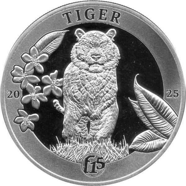 Laos 500 Kip 2025 - Tiger - 1 oz Silber PP F15