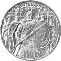 Round Legendary Warriors Leonidas I. 1 oz Silber