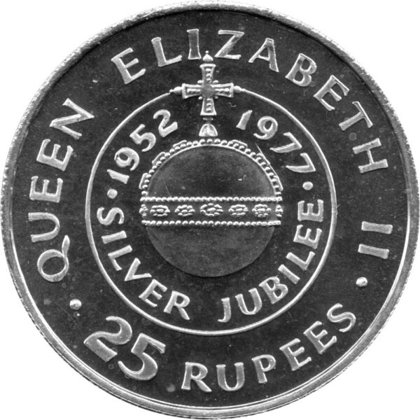 Seychellen 25 Rupees 1977 - 25. Jahrestag - Thronbesteigung von Königin Elisabeth II. - 500/1000 Silber