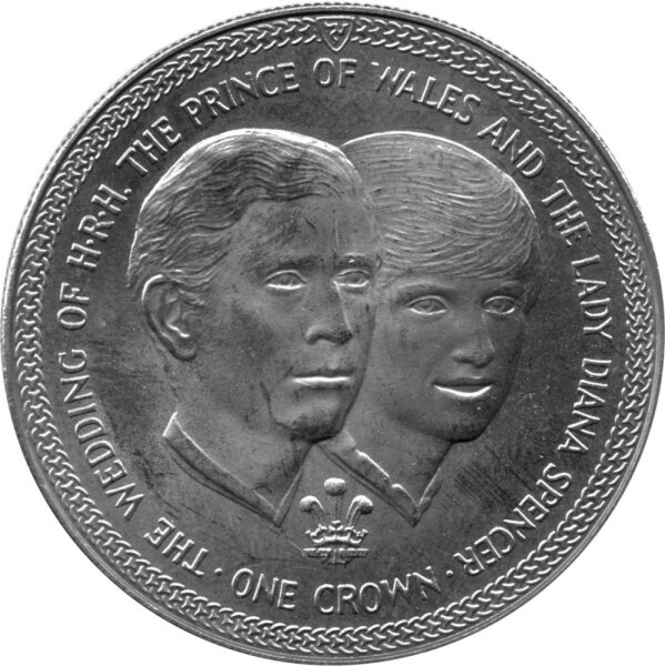 Isle of Man 1 Crown 1981 - Hochzeit von Prinz Charles und Lady Diana - Ku-Ni