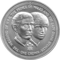 Isle of Man 1 Crown 1981 - Hochzeit von Prinz Charles und...