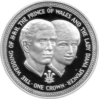 Isle of Man 1 Crown 1981 - Hochzeit von Prinz Charles und...