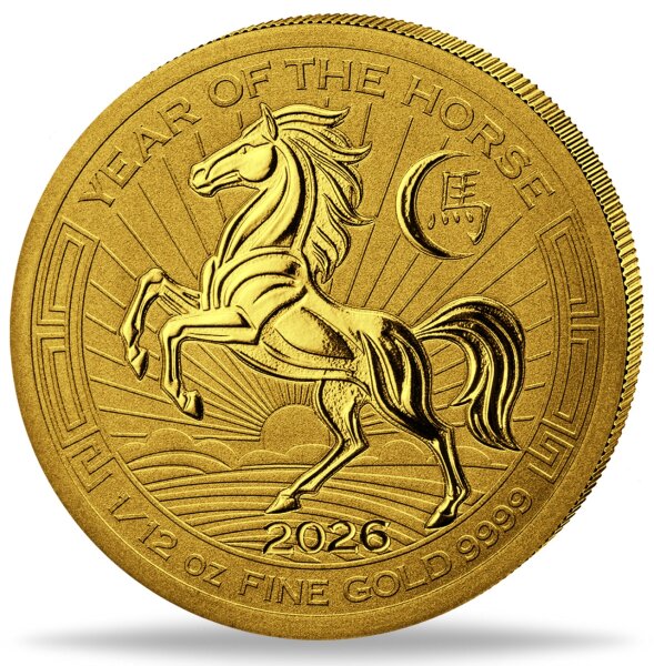 Ruanda Contemporary Zodiac Legacy 1. Ausgabe 2026 Jahr des Pferdes 1/12 oz Gold