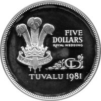 Tuvalu 5 Dollars 1981 - Hochzeit von Prinz Charles und...