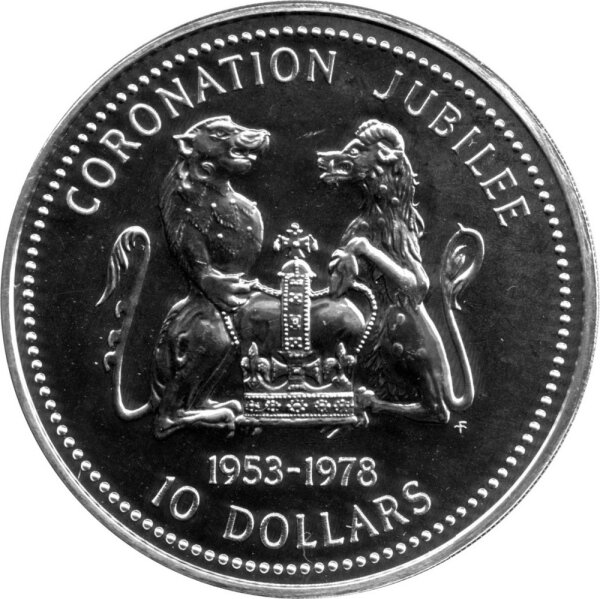 Cook Islands 10 Dollars 1978 - 25. Jahrestag der Krönung von Königin Elisabeth II. - Silber