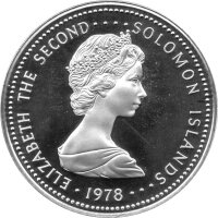 Solomon Islands 5 Dollars 1978 - 25. Jahrestag der Krönung von Königin Elisabeth II. - Silber PP