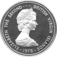 British Virgin Islands 25 Dollars 1978 - 25. Jahrestag der Krönung von Kömigin Elisabeth II. - Silber PP