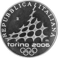 Italien 5 Euro 2005 - XX. Olympische Winterspiele 2006 in Turin "Skispringen" - Silber PP