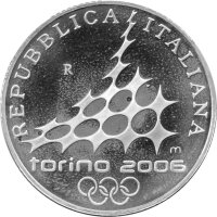 Italien 10 Euro 2005 - XX. Olympische Winterspiele 2006 in Turin "Ski Alpin" - Silber PP